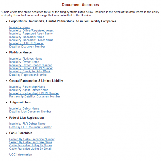 florida business entity search screenshot